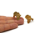 Brass African Ring, Raw Brass Adjustable Afraican Continent Ring Settings U083