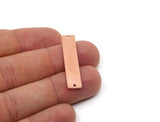 Copper Customized Bar, Raw Copper Rectangle Stamping Blank Charms With 2 Holes (15/20/25/30/35/40x8x0.80mm) SMP2887