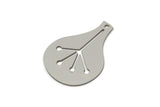 Steel Charm, 4 Stainless Steel Charms With 1 Hole, Charm Pendants, Findings, Steel Charms (30x22x0.80mm) SMP2757