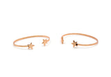 Rose Gold Star Cuff, Rose Gold Lacquer Plated Brass Wire Bracelet Brc233 Q0010
