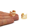 Gold Boho Ring, Gold Plated Brass Adjustable Ring Settings - 16-17mm / 23 Gauge Mn25 Q0313