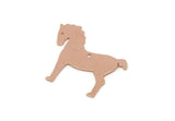 Copper Horse Charm, 4 Raw Copper Horse Charms With 1 Hole, For Jewelry Making (26x30x0.80mm) SMP3098