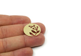 Brass Round Charm, Raw Brass Branch Charm With 1 Loop, Brass Earring Charms, Brass Charms for Jewelry Making (20/25/30x0.60mm) SMP3094
