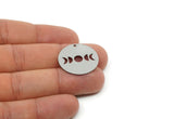 Customized Charm, For Jewelry Making Brass/Steel/Copper Geometric Shaped Moon Phases Charm With 1 Hole, Round Jewelry (25mm) SMP3174