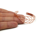 Copper Bracelet Blank, Raw Copper Flat Bracelet With 2 Holes, Leaf Bracelet Findings (145x6x0.80mm) SMP3242