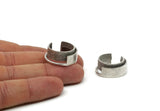 Silver Adjustable Ring, Antique Silver Plated Brass Adjustable Rings N0064 H0178