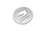 Steel Round Charm, 4 Stainless Steel Horse Patterned Charms With 1 Hole, For Jewelry Making (30x0.80mm) SMP2987