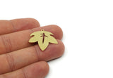 Brass Leaf Charm, Raw Brass Leaf Charm With 1 Loop, Brass Earring Charms, Brass Charms for Jewelry Making (20/25/30x0.60mm) SMP3093