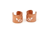 Copper Riddled Ring - 5 Raw Copper Adjustable Riddled Ring Settings - 16-17mm / 23 Gauge Mn84