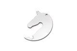 Steel Horse Charm, 8 Stainless Steel Horse Charms With 1 Hole, For Jewelry Making (27x19.5x0.80mm) SMP2995