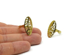 Brass Flower Ring, 2 Raw Brass Adjustable Flower Rings N0041