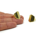 Brass Hexagon Ring, 2 Raw Brass Adjustable Hexagon Rings N0114