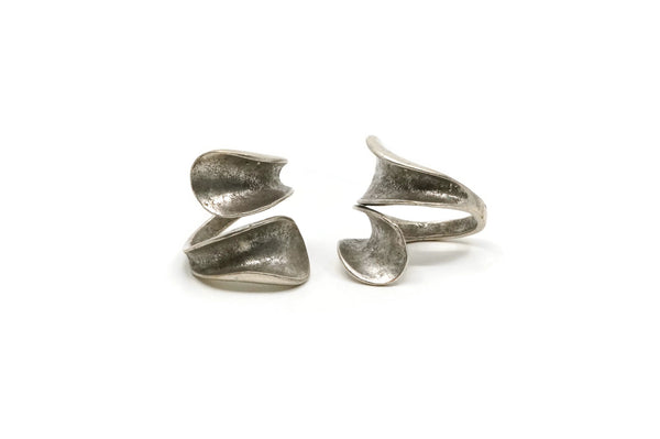 Silver Ring, Antique Silver Plated Brass Adjustable Rings N0013