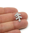 Custom Leaf Charms for Jewelry Making, Personalized Brass, Copper, Stainless Steel Branch Pendant With 1 Loop, Nature (25x13mm) SMP3150