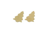 Brass Tree Blank, Raw Brass Pine Tree Blanks, Findings (13x9x0.80mm) SMP3280
