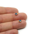 Brass Bead, 8 Light Sapphire Crystal Rhinestone Beads Brass Setting for SS24 - 5.3mm SS24 S406 Y293