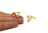 Gold Ring, Gold Plated Brass Adjustable Triangle Ring N0055 Q0231