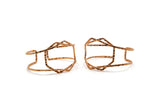 Rose Gold Boho Cuff, Rose Gold Plated Brass Wire Bracelet Bangle BRC152 V150