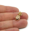 Gold Pineapple Pendant, 3 Gold Plated Brass Pineapple Pendants (20x9x4.3mm) N0255 Q0049
