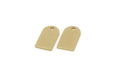 Brass D Shaped Charm, Raw Brass D Shaped Charms With 1 Hole, Earring Findings (12x7x1mm) SMP3278