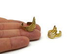 Brass Wing Ring, 2 Raw Brass Adjustable Wing Rings N0023