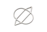 Steel Charm, 6 Stainless Steel Geometric Charms, Earring Charms, Pendant Charms, Findings  (29x24x0.80mm) SMP3026