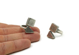 Antique Silver Plated Brass Triangle Ring, Boho Ring, Ethnic Ring, Square And Triangle Ring U056 H0273