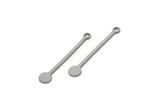 Steel Charm, 50 Stainless Steel Bar Charms With 1 Loop, Findings (30x5x0.80mm) SMP3086