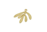 Brass Leaf Charm, Raw Brass Leaf Charms With 1 Loop, Charm Pendants (18x17x0.60mm) A3578