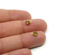 Brass Bead, 8 Golden Amber Crystal Rhinestone Beads Brass Setting for SS24 - 5.3mm SS24 S406 Y242