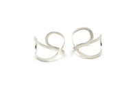 Copper Infinity Ring - 4 Antique Silver Plated Copper Adjustable Infinite Ring Settings - 16-17mm / 23 Gauge Mn88