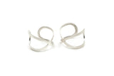Copper Infinity Ring - 4 Antique Silver Plated Copper Adjustable Infinite Ring Settings - 16-17mm / 23 Gauge Mn88
