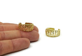 Brass Ring, 2 Raw Brass Adjustable Rings N0059