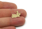 Brass Rabbit Charm, Raw Brass Rabbit Charms With 2 Loops, Bunny Findings (10/14/17x0.60mm) SMP3316