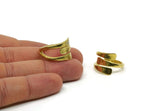 Brass Spiral Ring, Raw Brass Adjustable Spiral Rings N0056