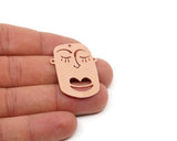 Copper Face Charm, Raw Copper Face Charms, Earring Findings, For Jewelry Making SMP2857 SY0400