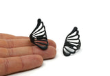 Adjustable Wing Ring, Oxidized Black Brass Adjustable Wing Ring N0040 S1100