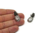 Silver Pineapple Pendant, 2 Antique Silver Plated Brass Pineapple Pendants (30x13.4x6.3mm) N0250 H0497
