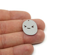 Customized Charm, For Jewelry Making Brass/Steel/Copper Geometric Shaped Face Charm With 1 Hole, Personalized Jewelry (25x19mm) SMP3181