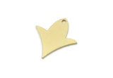 Brass Tulip Charm, 24 Raw Brass Tulip Charms With 1 Hole, Pendant Charms (16x15x0.80mm) SMP3040