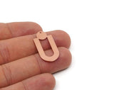 Copper D Charm, Raw Copper D Shaped Charms With 1 Hole, Earring Findings (22/26/30x0.80mm) SMP2859