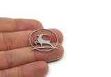 Chinese New Year Charm, Brass/Steel/Copper Year Of The Goat Charms With 1 Loop, Zodiac Charm For Jewelry Making (30x28x0.80mm) SMP3267