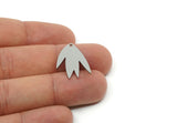 Custom Leaf Charms for Jewelry Making, Personalized Brass, Copper, Stainless Steel Plant Pendant with 1 Hole, Nature (24x18mm) SMP3135