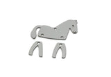 Steel Charm, Stainless Steel Dangle Horse Charm With 5 Holes, Connector Parts, Steel Parts Of Dangles, Findings (28x29x0.80mm) SMP3291