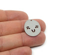 Customized Charm, For Jewelry Making Brass/Steel/Copper Geometric Shaped Face Charm With 1 Hole, Personalized Jewelry (25x19mm) SMP3178