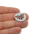 Customized Charm, For Jewelry Making Brass/Steel/Copper Geometric Shaped Flower Charm With 1 Hole, Round Personalized Jewelry (25mm) SMP3191