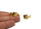 Brass Ring, 2 Raw Brass Adjustable Rectangle Rings N0060