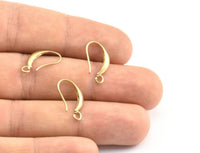 Brass Ear Hooks, 12 Raw Brass Earring Wires, Earring Hooks (18x9mm) BS 1816