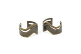 Brass Chevron Ring - 5 Antique Plated Brass Adjustable Chevron Ring Settings - 16-17mm / 23 Gauge Mn02