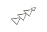 Steel Triangle Charm, 4 Stainless Steel Brass Triangle Charms, Geometric Findings (39x13.5x0.80mm) SMP3038